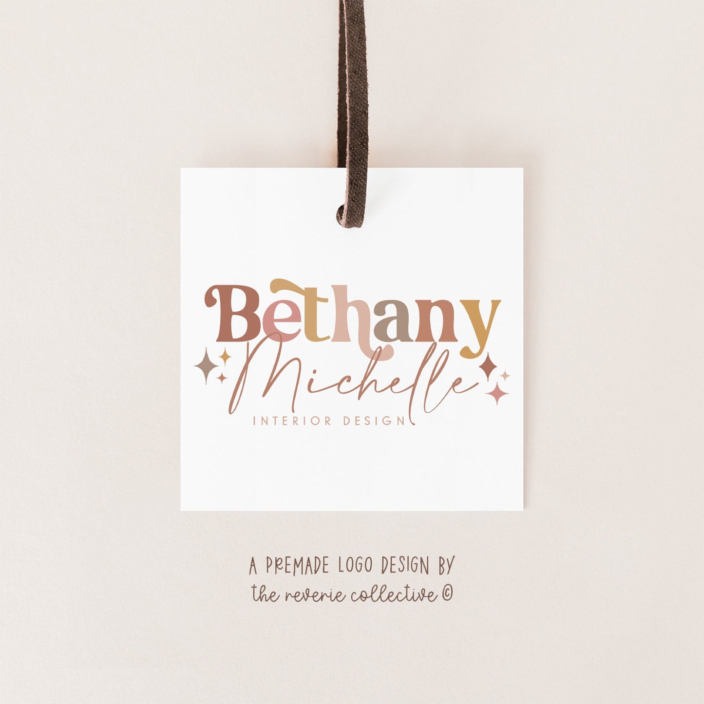 Bethany Michelle | Premade Logo Design | Boho, Neutral, Retro, Sparkle