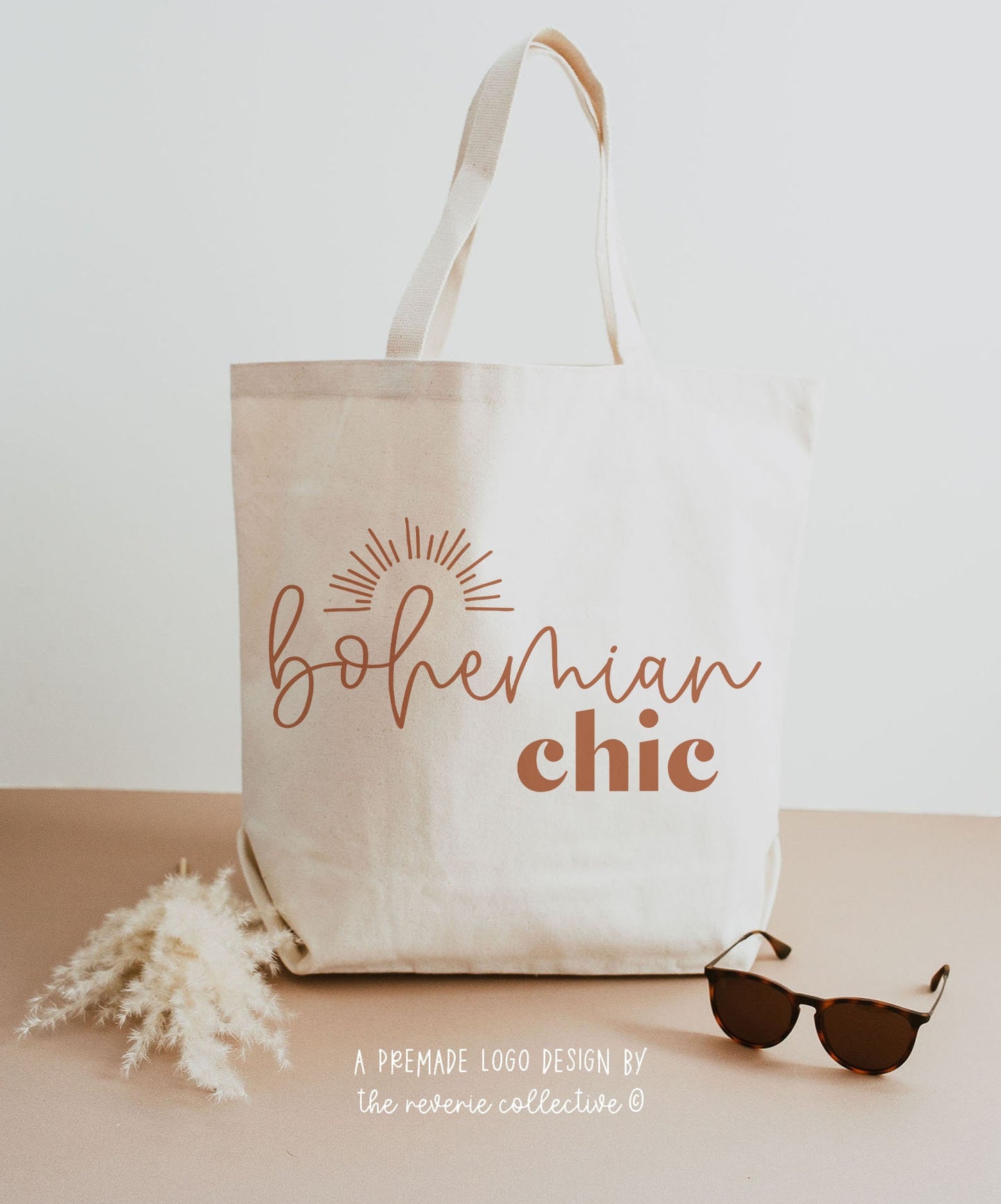 Bohemian Chic | Premade Logo Design | Boho, Sunburst, Retro, Modern