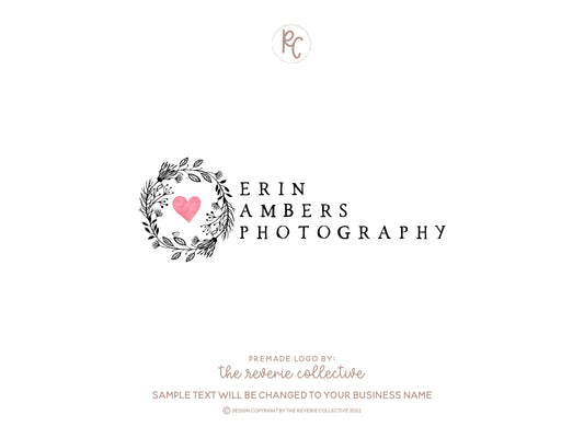 Erin Ambers | Premade Logo Design | Branch Wreath, Farmhouse, Photography