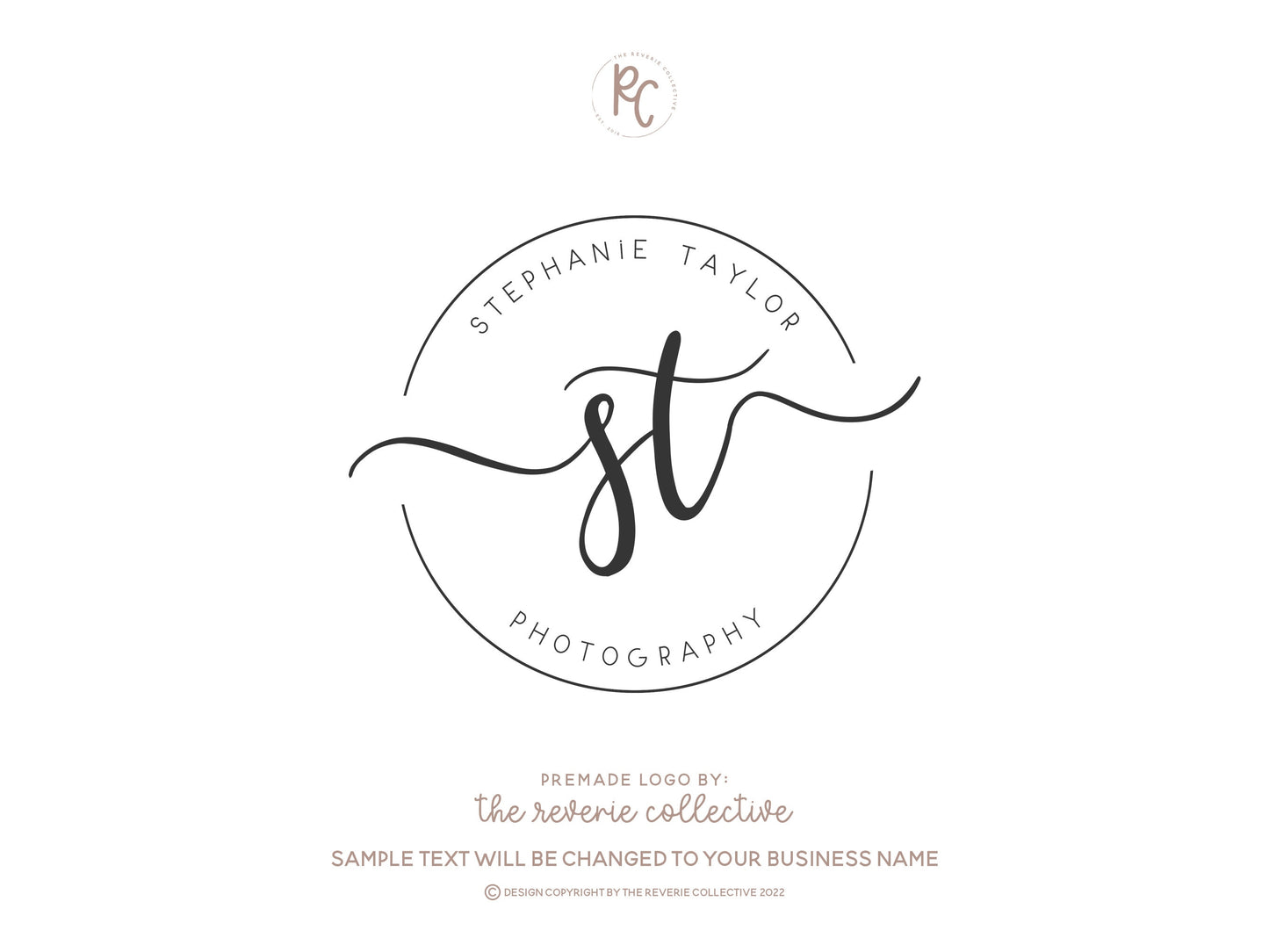 Stephanie Taylor | Premade Logo Design | Monogram, Round Circle, Modern, Initials