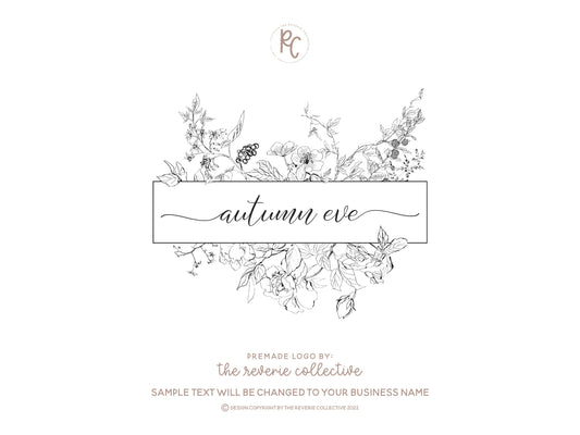 Autumn Eve | Premade Logo Design | Botanical, Rustic, Farmhouse, Fine Art