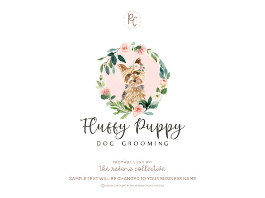 Fluffy Puppy | Premade Logo Design | Dog Groomer, Yorkie, Yorkshire Terrier
