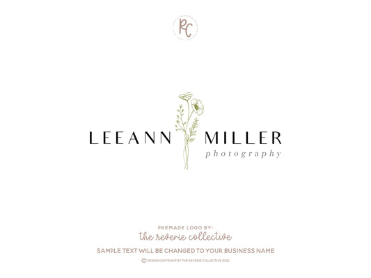 LeeAnn Miller | Premade Logo Design | Wildflower, Farmhouse, Minimal, Line Art