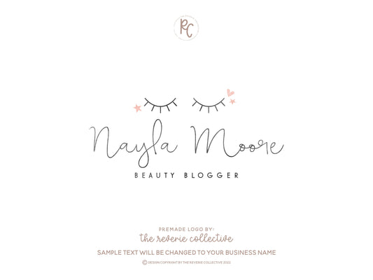 Nayla Moore | Premade Logo Design | Makeup Artist, Beauty, Eyelashes, Salon