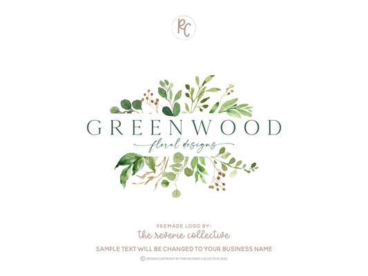 Greenwood | Premade Logo Design | Botanical, Greenery, Nature, Branch