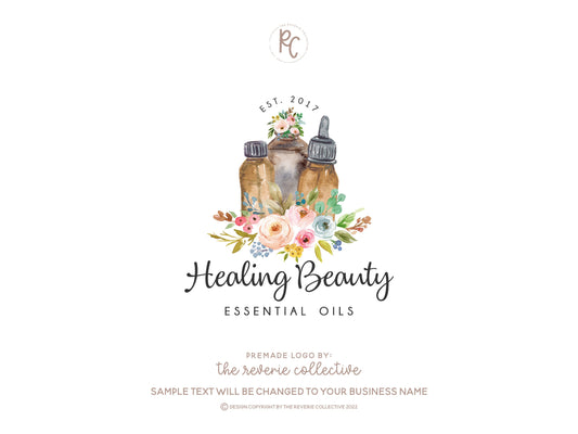 Healing Beauty | Premade Logo Design | Essential Oil, Beauty, Soap, Bath