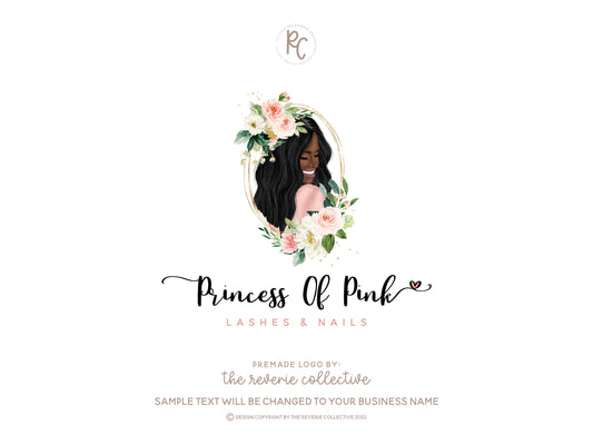 Princess of Pink | Premade Logo Design | Black Girl, Beauty, Hair Stylist
