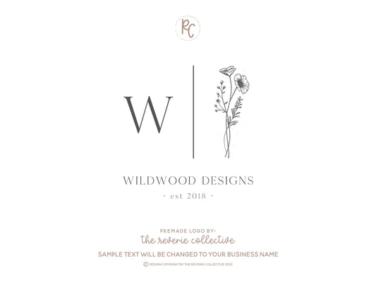 Wildwood Designs | Premade Logo Design | Botanical, Modern Floral, Line Art