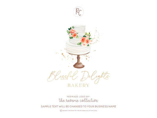 Blissful Delights | Premade Logo Design | Cake, Bakery, Wedding, Dessert