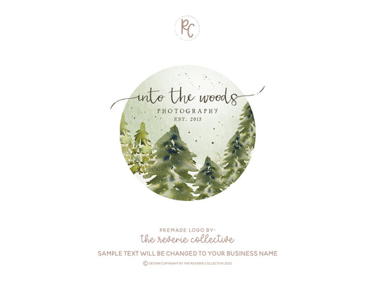 Into The Woods | Premade Logo Design | Forest, Trees, Woodland, Farmhouse