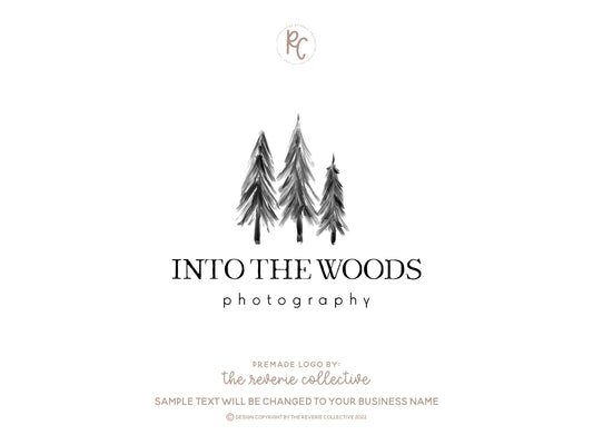 Into The Woods | Premade Logo Design | Forest, Rustic, Woodland, Pine Trees