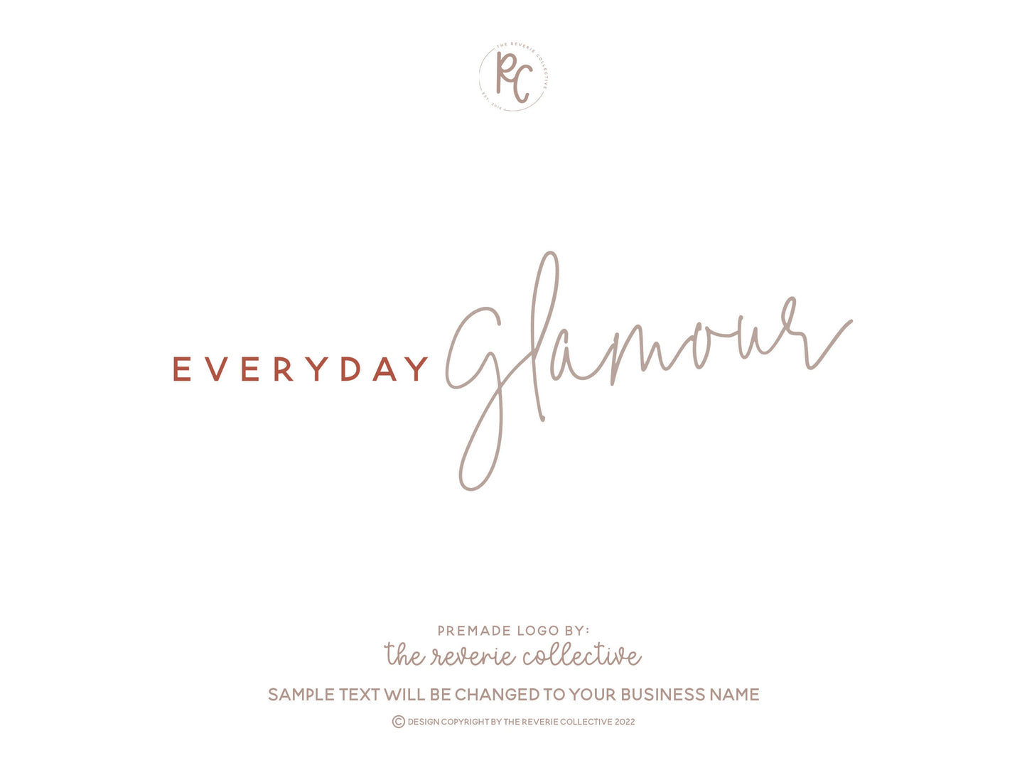 Everyday Glamour | Premade Logo Design | Boho, Neutral, Minimal, Modern