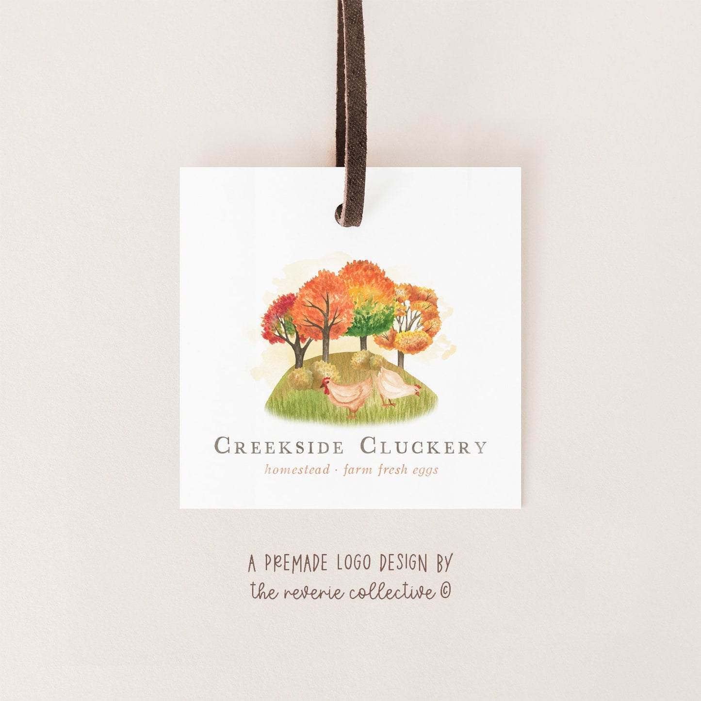 Creekside Cluckery | Premade Logo Design | Chicken, Rooster, Farm, Hen