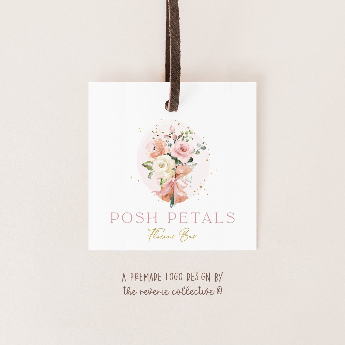 Posh Petals | Premade Logo Design | Flower Bouquet, Rose, Watercolor Floral