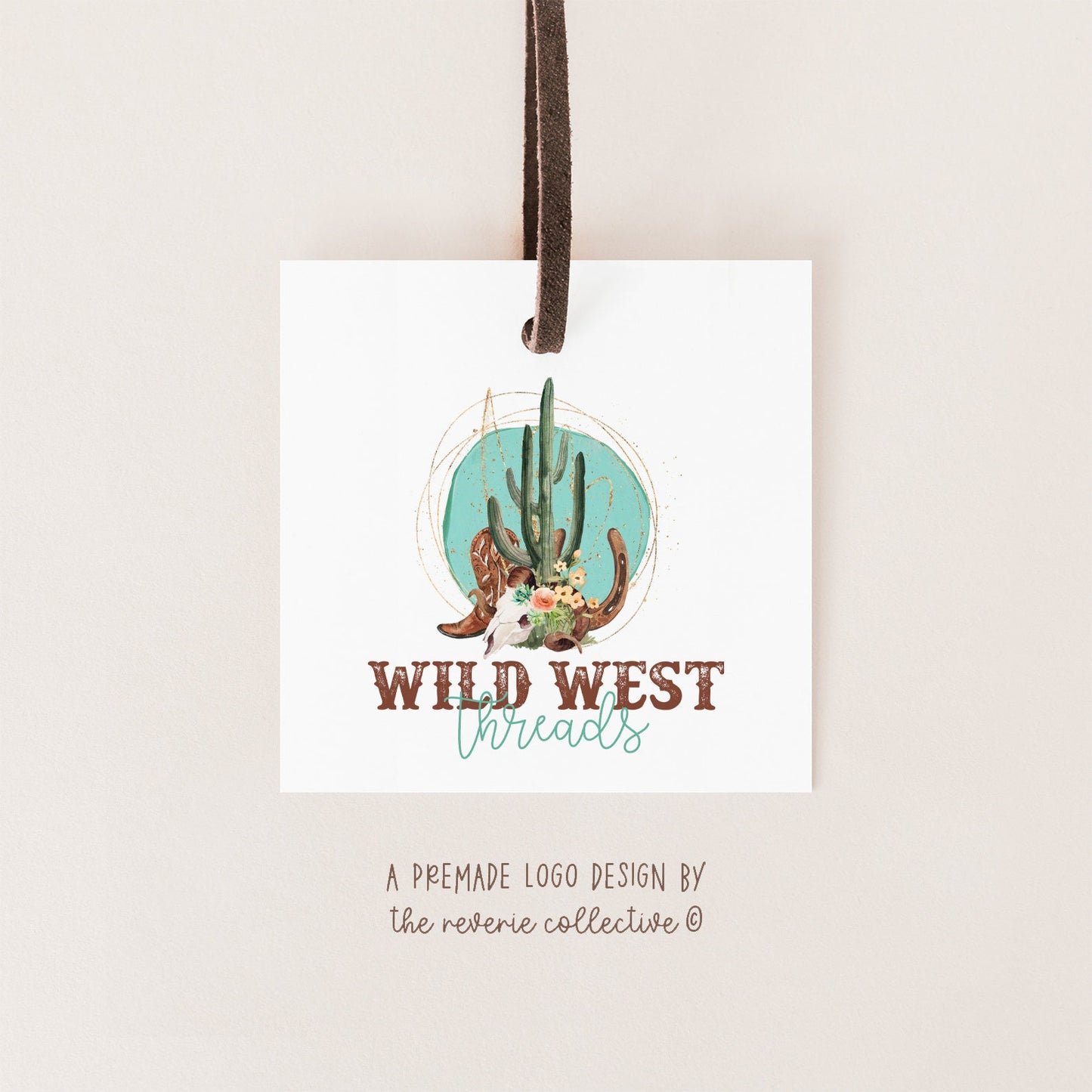 Wild West Threads | Premade Logo Design | Cactus, Desert, Boho, Cowboy Boot