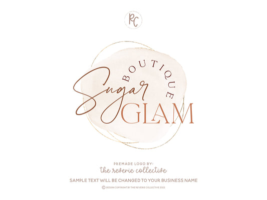Sugar Glam | Premade Logo Design | Boho, Abstract, Soft Neutral