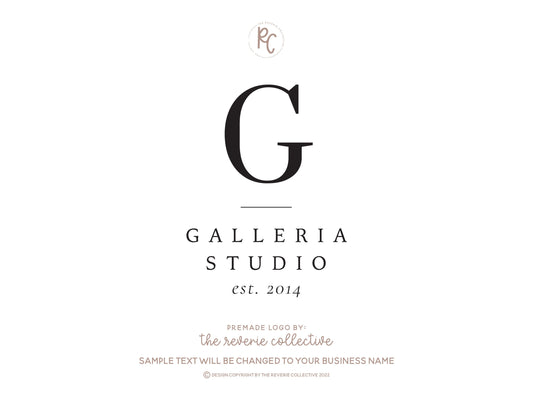 Galleria Studio | Premade Logo Design | Initial, Serif Font, Classic, Elegant
