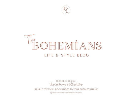 The Bohemians | Premade Logo Design | Boho, Retro, Mid Century, Art Deco