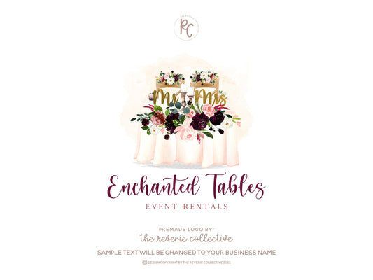 Enchanted Tables | Premade Logo Design | Wedding, Sweetheart Table, Event Rental