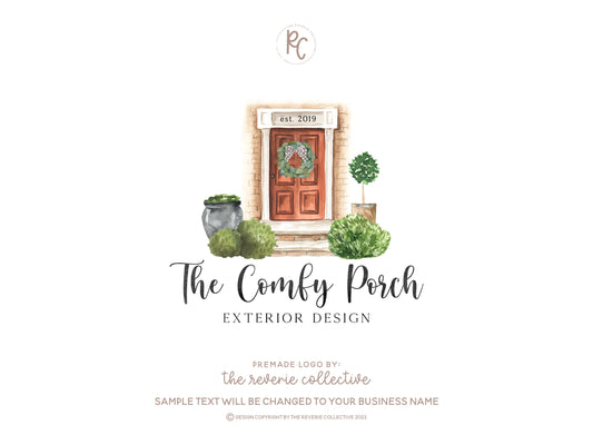 The Comfy Porch | Premade Logo Design | House, Front Door, Home, Real Estate, Decor
