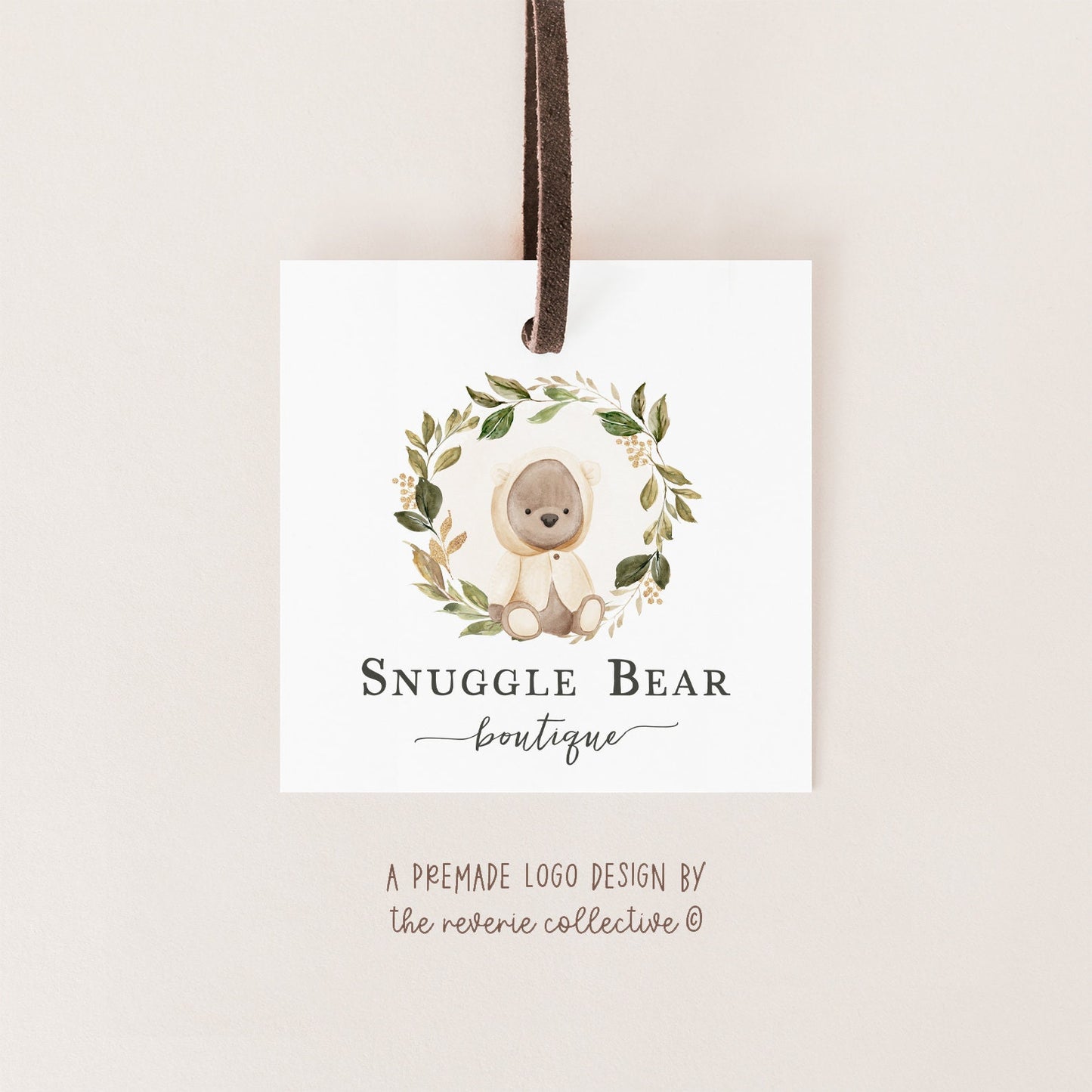 Snuggle Bear | Premade Logo Design | Teddy Bear, Children's, Woodland, Nursery