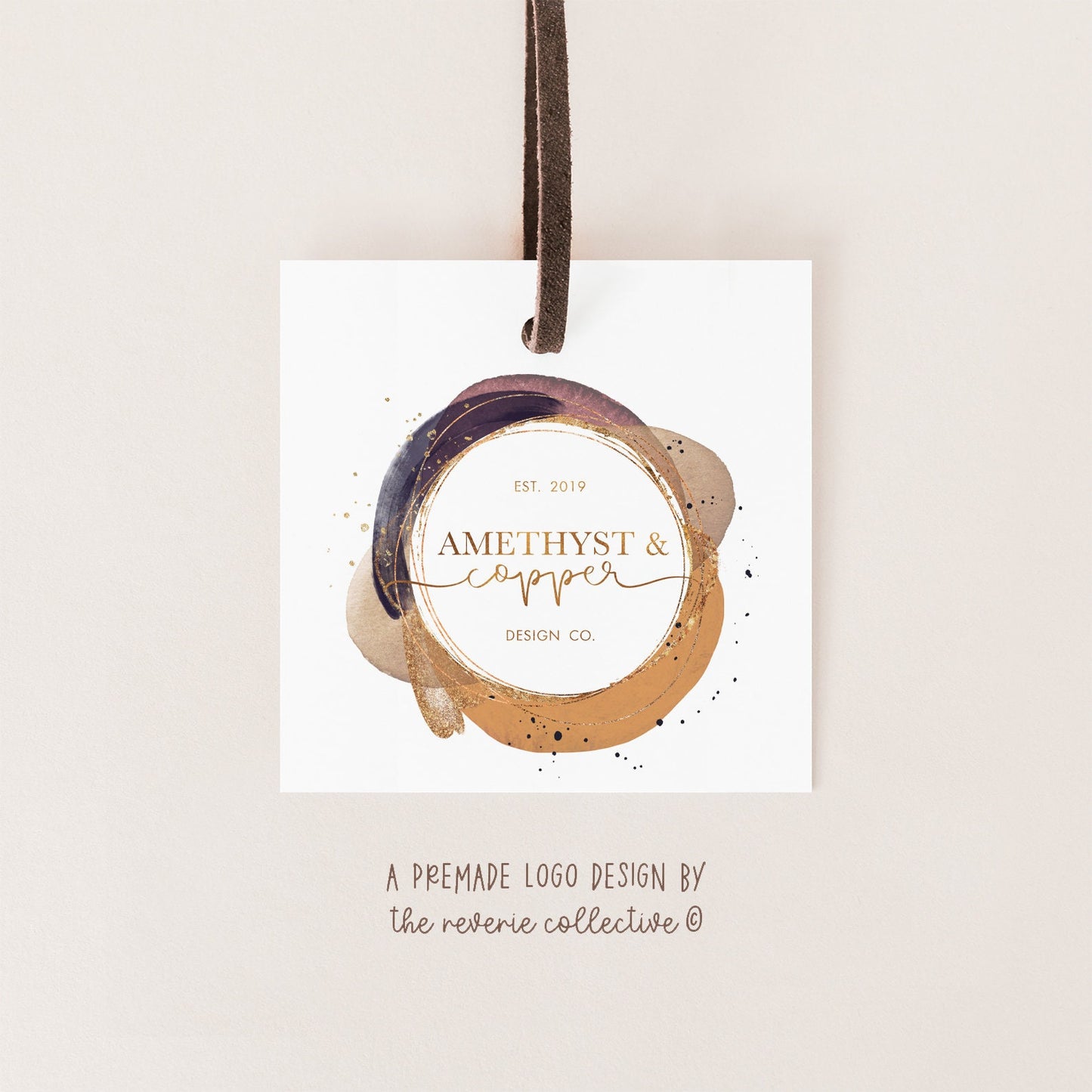 Amethyst & Copper | Premade Logo Design | Bohemian, Abstract, Modern Boho