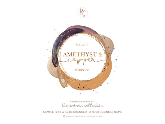 Amethyst & Copper | Premade Logo Design | Bohemian, Abstract, Modern Boho