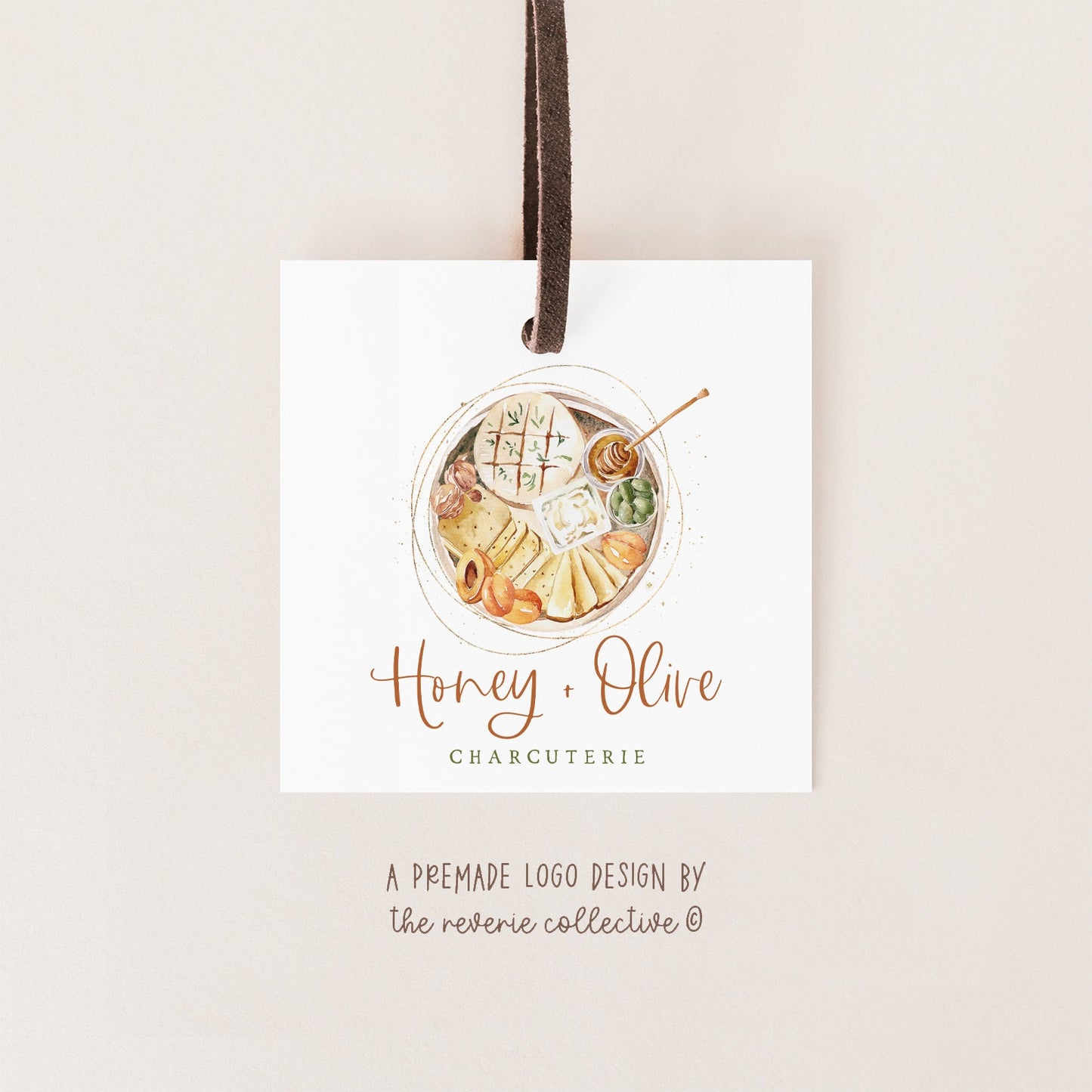 Honey + Olive | Premade Logo Design | Charcuterie, Cheese Board, Brie, Herb