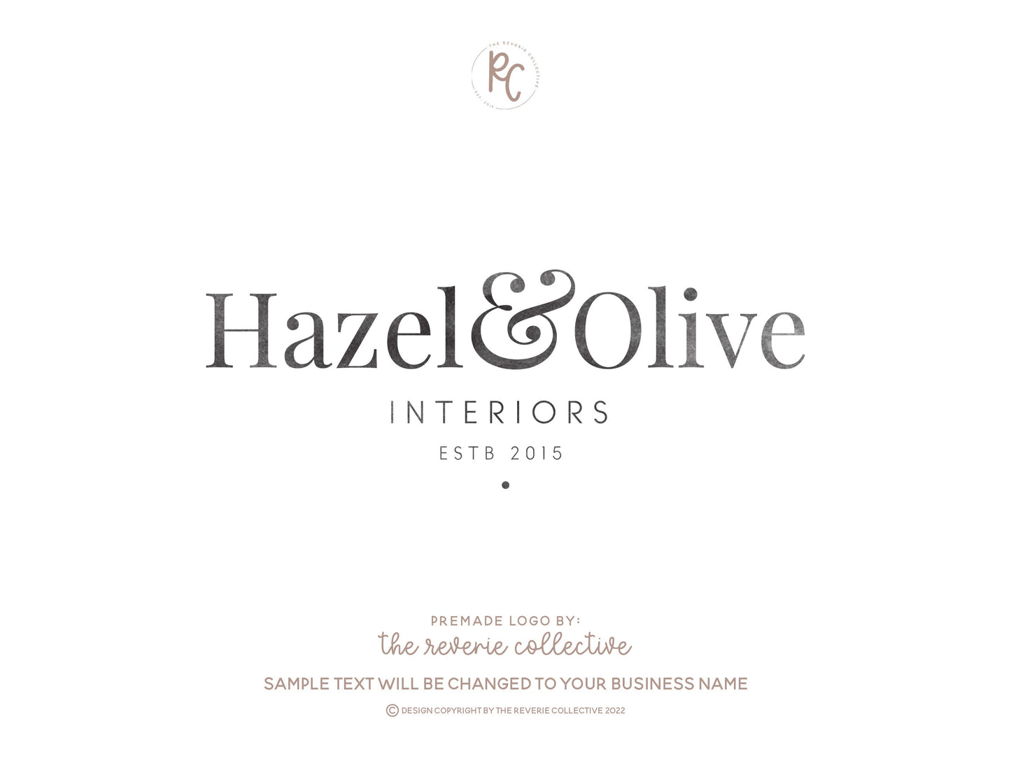 Hazel & Olive | Premade Logo Design | Ampersand, Text Only, Rustic