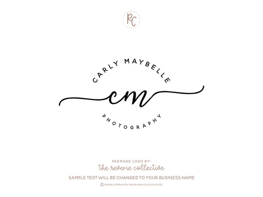 Carly Maybelle | Premade Logo Design | Monogram, Modern, Initials, Text Only