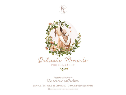 Delicate Moments | Premade Logo Design | Doula, Midwife, Maternity, Pregnancy