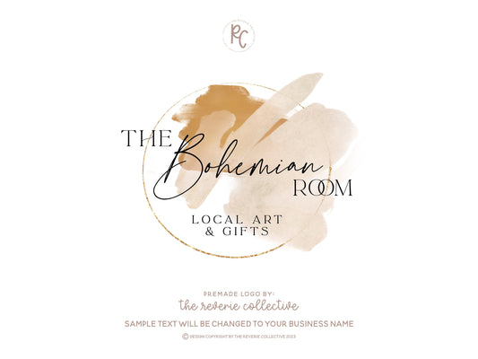 The Bohemian Room | Premade Logo Design | Abstract Boho, Mid Century, Modern Bohemian