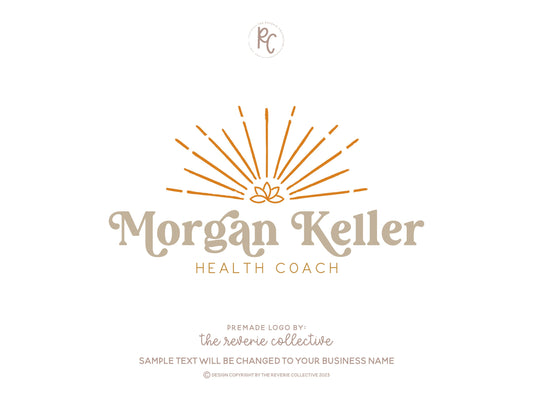 Morgan Keller | Premade Logo Design | Sunburst, Lotus, Wellness, Modern Boho