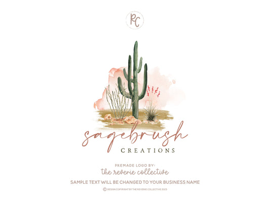 Sagebrush Creations | Premade Logo Design | Cactus, Desert Plants, Boho, Western