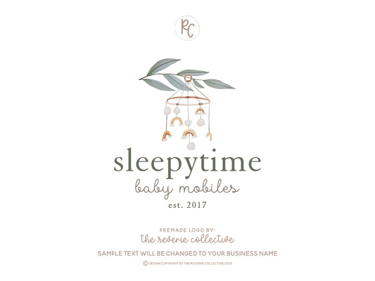 Sleepytime | Premade Logo Design | Baby Mobile, Newborn, Nursery, Bohemian